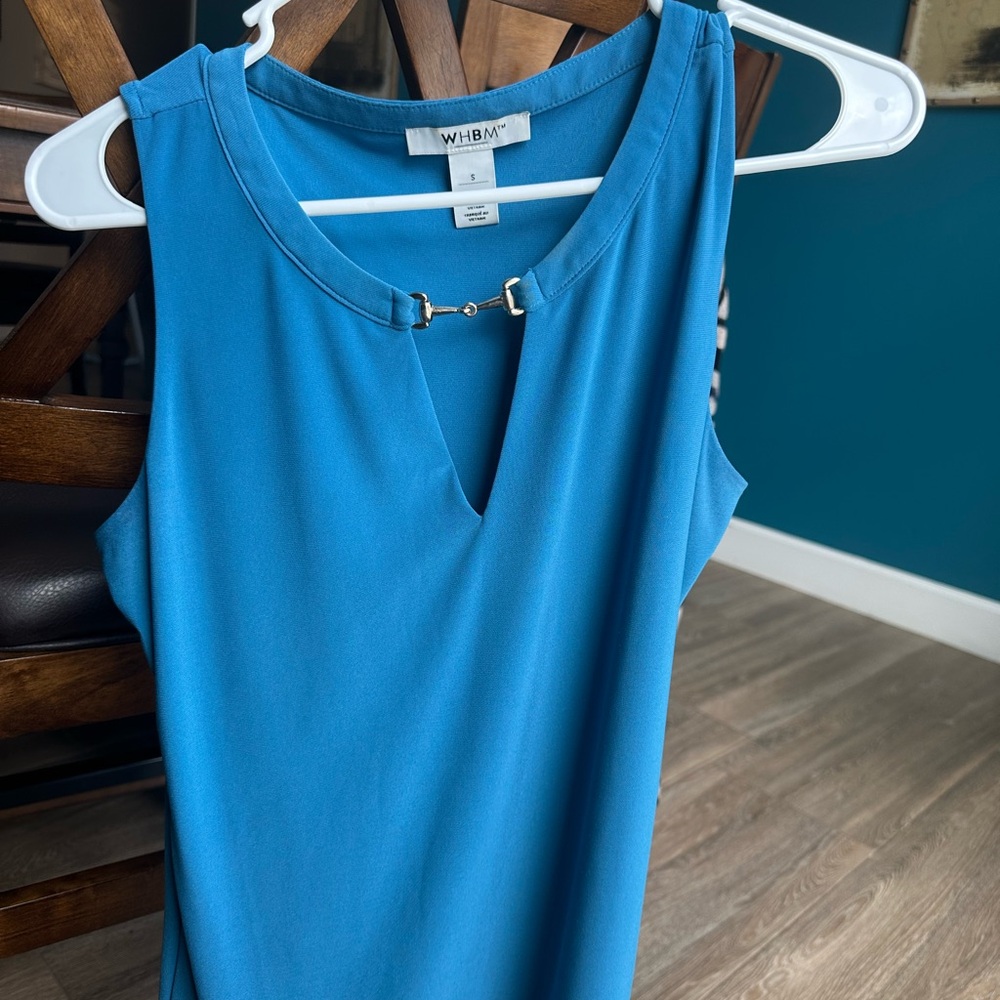 WHBM Blue Sleeveless Top